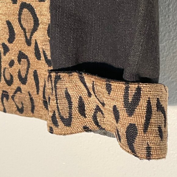 Koret- Black Leopard  print denim‎ jacket, size large - Picture 6 of 8